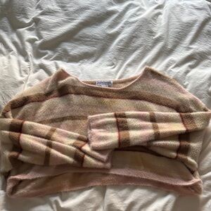 Charlie Holiday cropped Striped Sweater - Pink and Brown